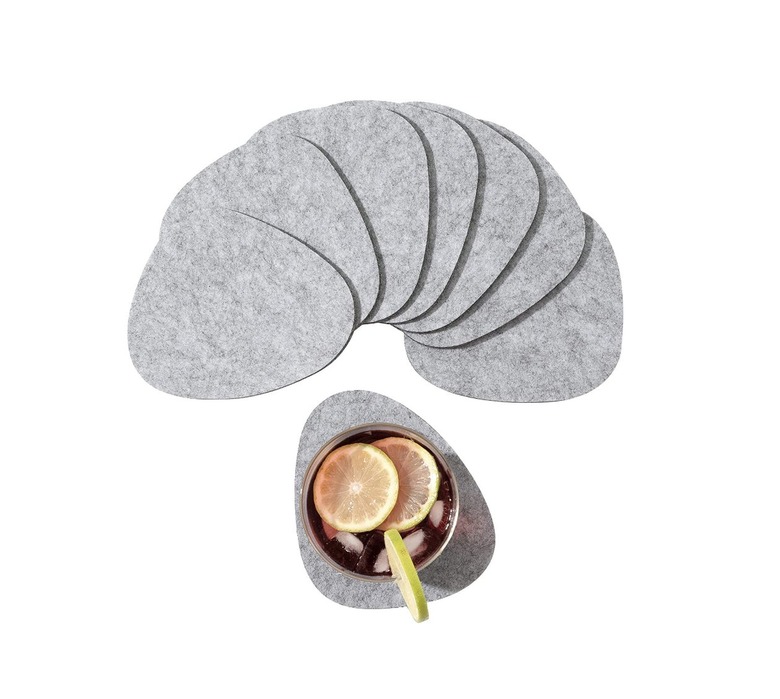 gray felt coasters