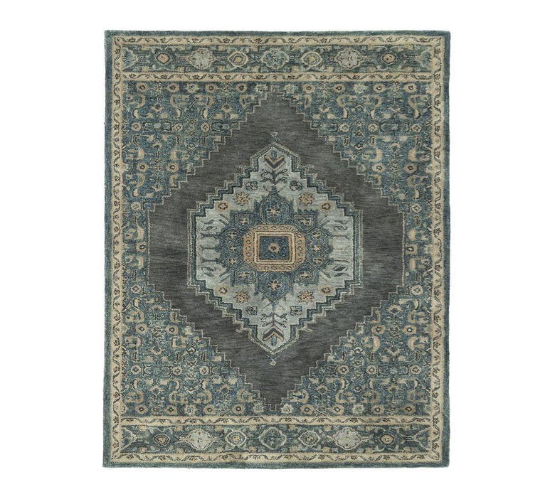 wool rug in green