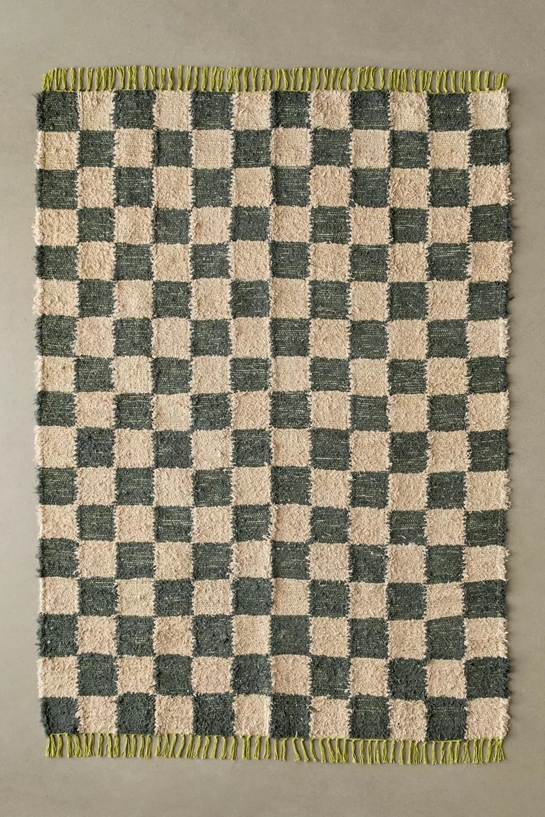 checkered rug