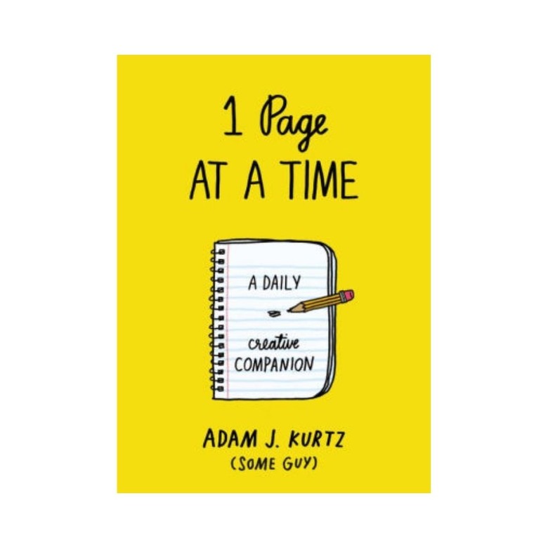 yellow journal with black text and illustration of notebook and pencil