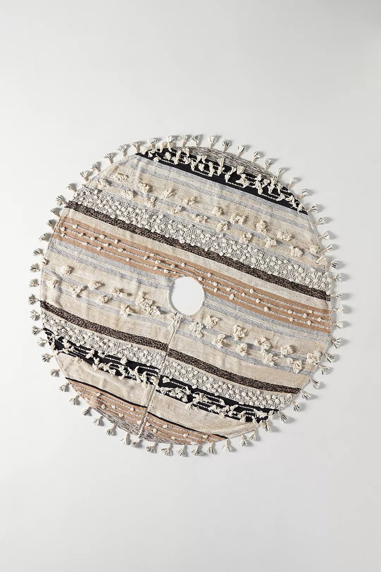 Anthropologie All Roads Textured Tree Skirt