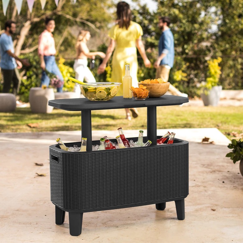 beverage cooler and bar table