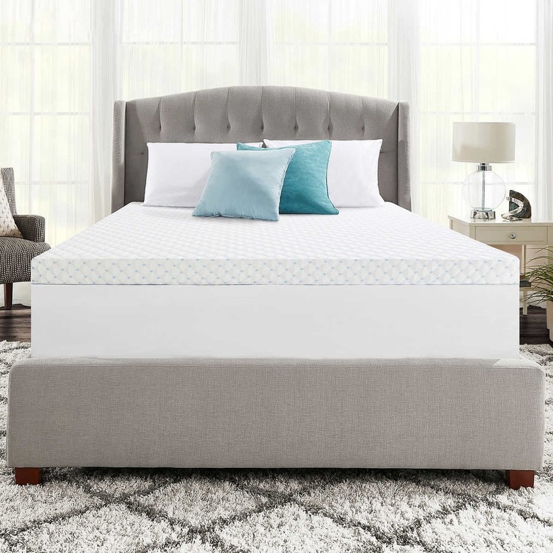 bed with cooling mattress topper