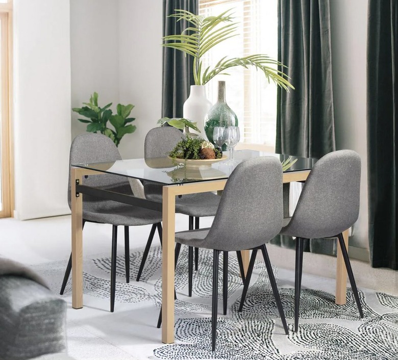 glass top dining table