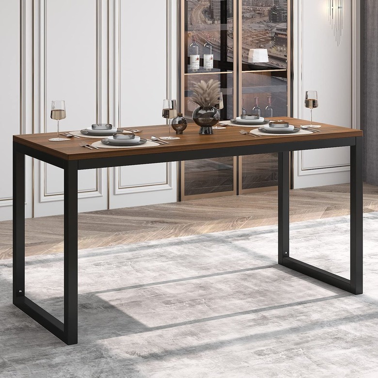 wooden dining and kitchen table