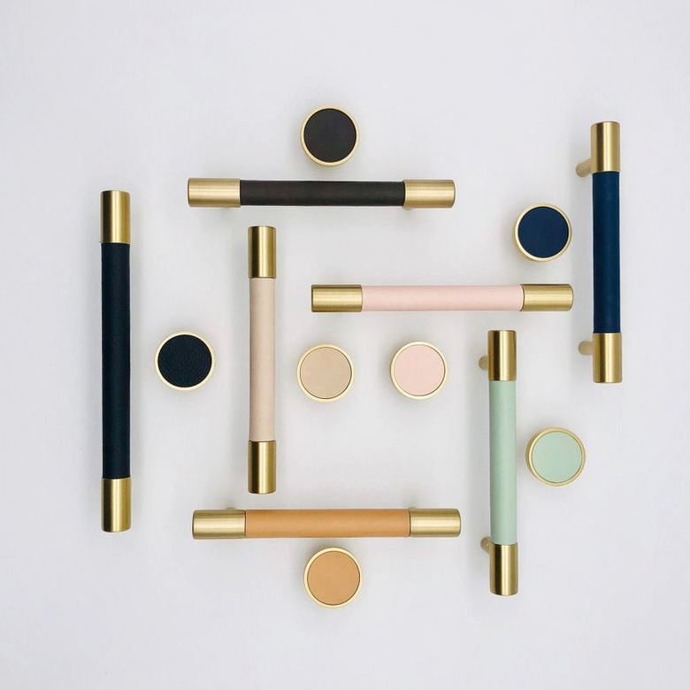 brass and leather pulls