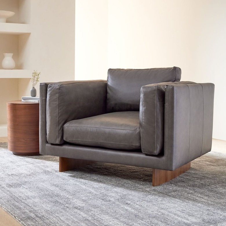 leather square chair