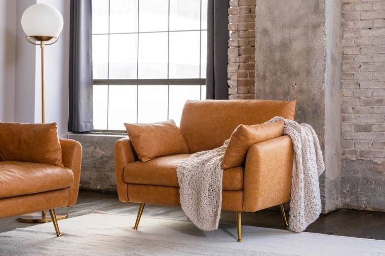 splayed leg leather chair