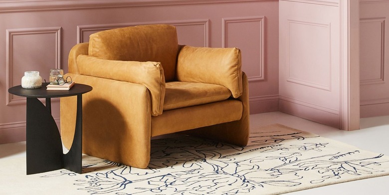 leather chair in room