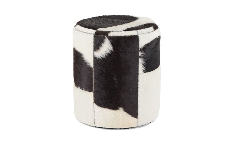 cowhide pouf