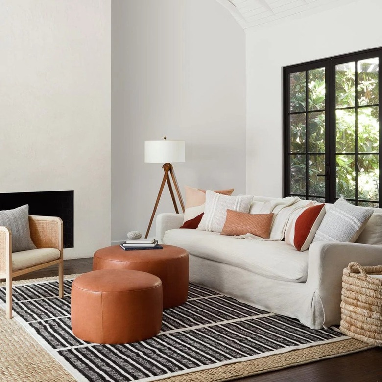 set of 2 round ottomans