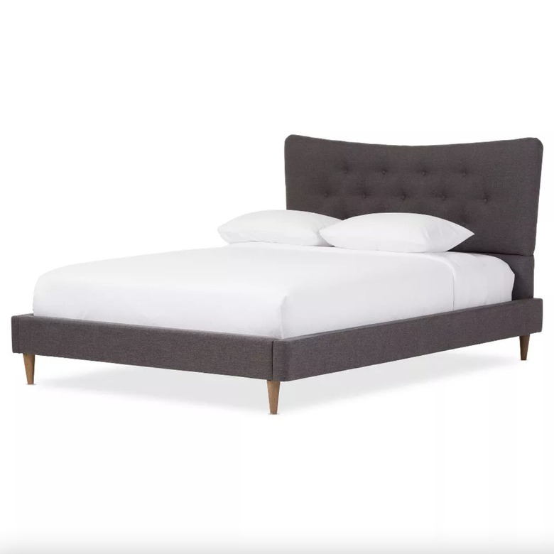 Baxton Studio Hannah Mid-Century Modern Fabric Platform Bed