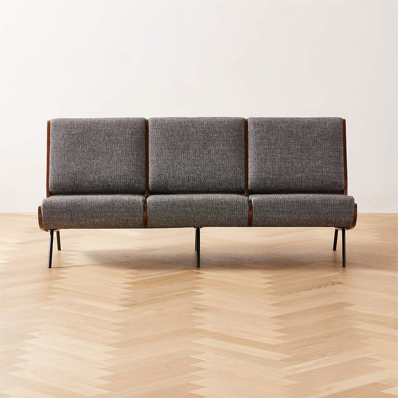 Meda Modern Grey Wool Armless Sofa