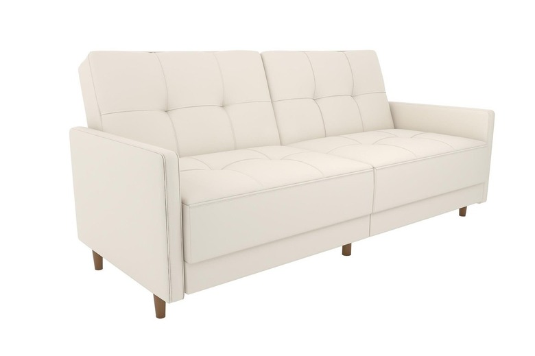 Wayfair Mercury Row Benitez Faux Leather Tufted Back Convertible Sofa