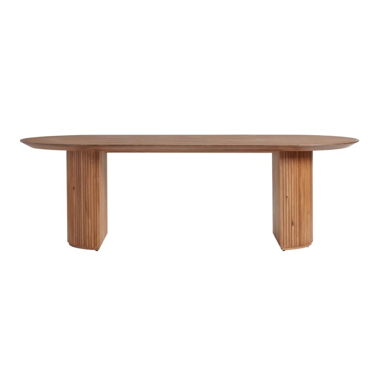 oval dining table with thick legs