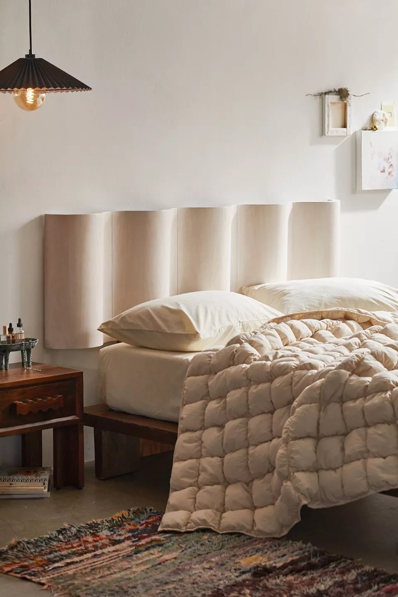 wavy white headboard