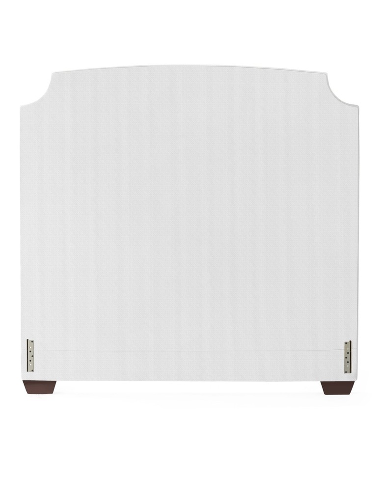 white headboard with corner cutouts