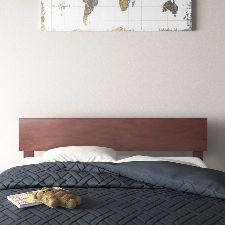 low-profile wood headboard