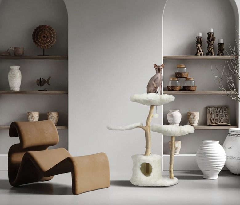 KBSPETS Wood Floral Cat Tree