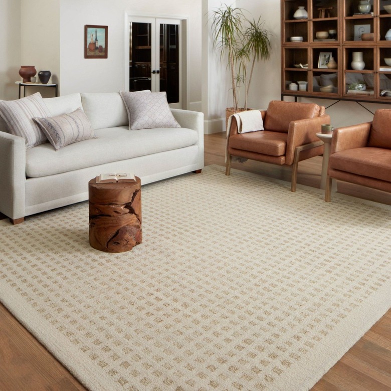 living room with rug