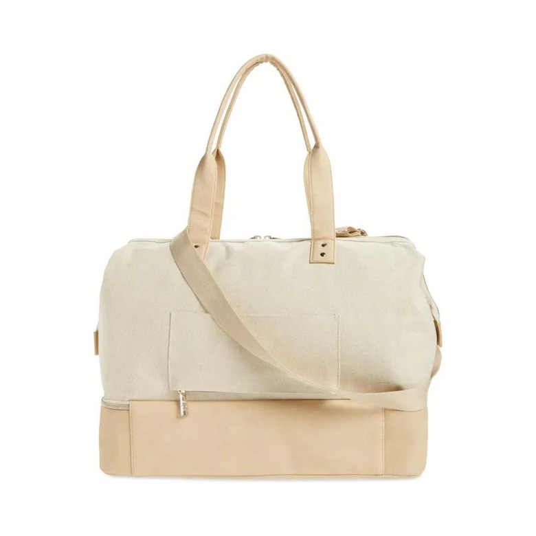 beige weekend bag