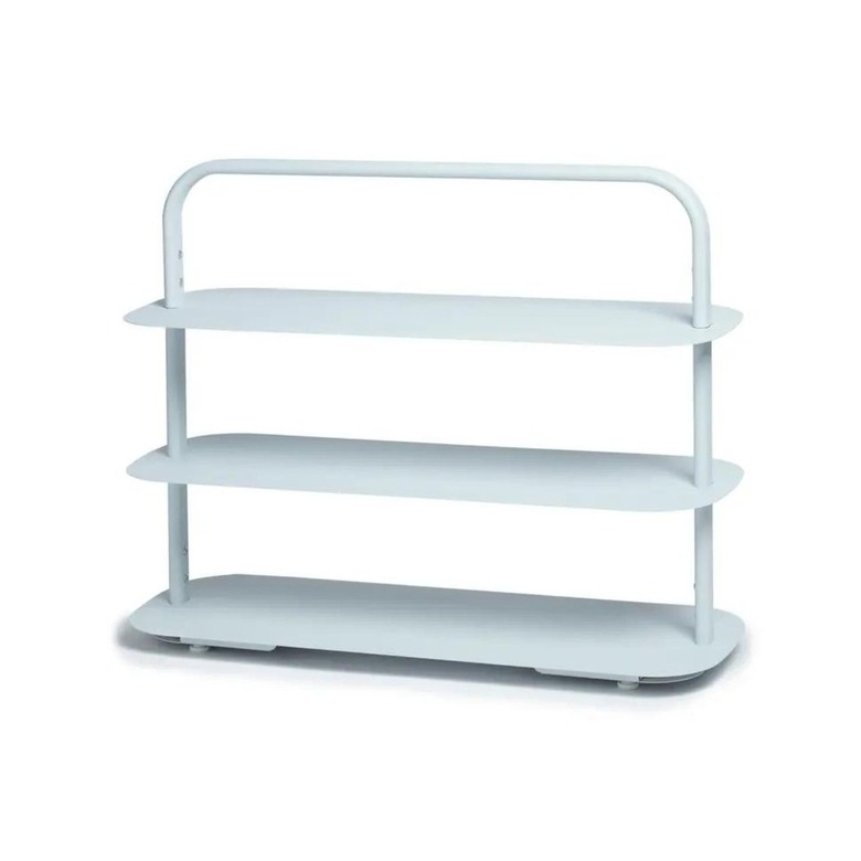 light blue entryway rack