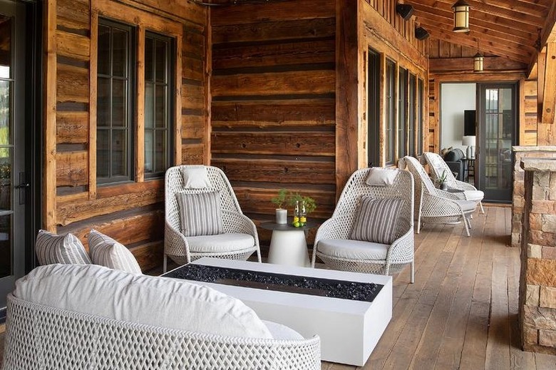 deck with chairs and fire pit