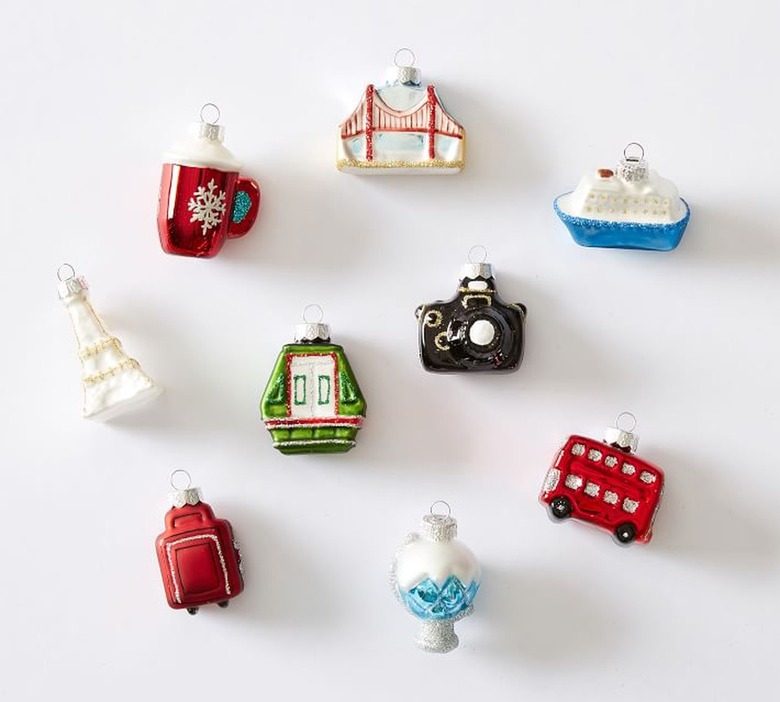Pottery Barn Mercury Glass Travel Inspired Ornaments