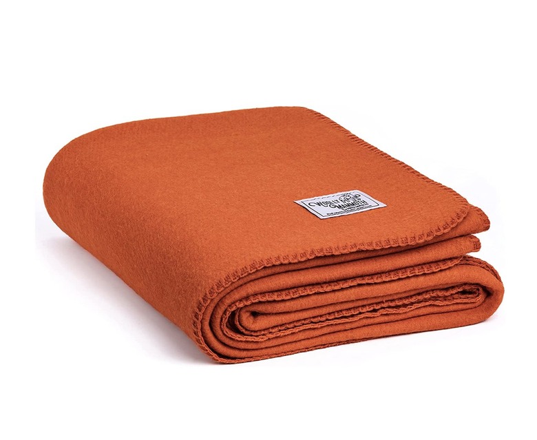 orange folded wool blanket