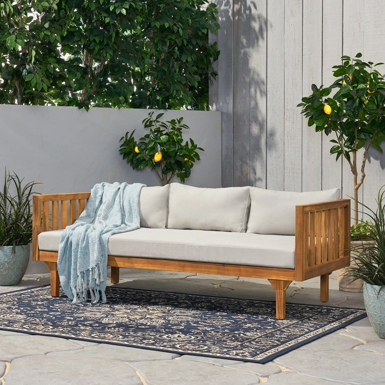 wooden outdoor sofa