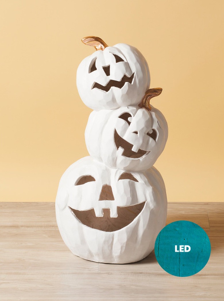 Candy Corn Lane 26-Inch Indoor Outdoor Light Up Pumpkins Statue