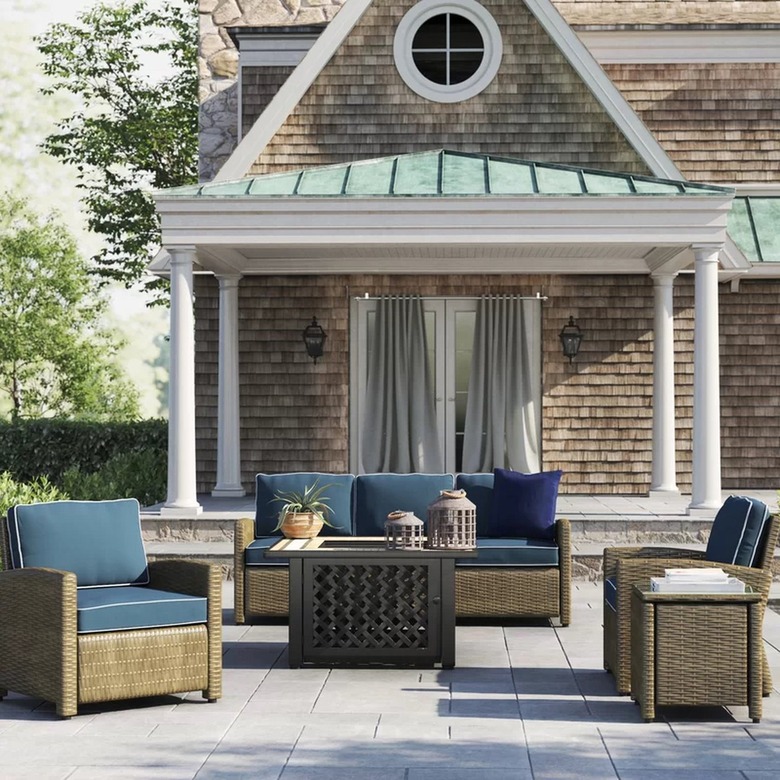 Birch Lane Lawson Rattan Sofa Seating Group With Cushions