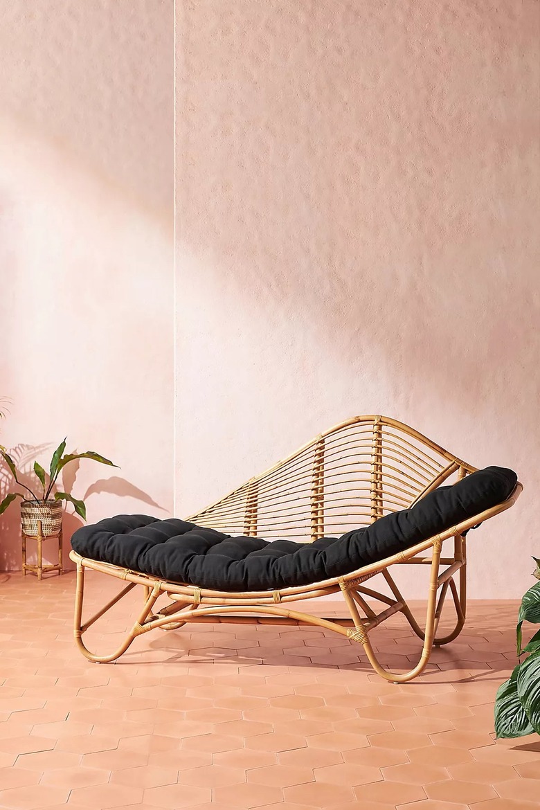 Anthropologie Positano Rattan Indoor/Outdoor Chaise Lounge