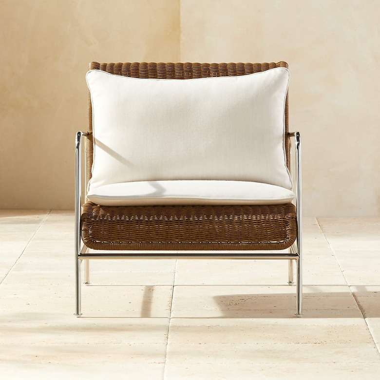 CB2 Corrina Faux Rattan Outdoor Lounge Chair