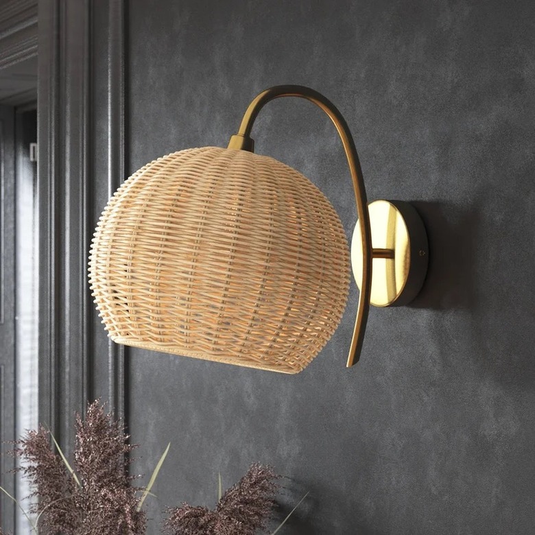 wicker sconce