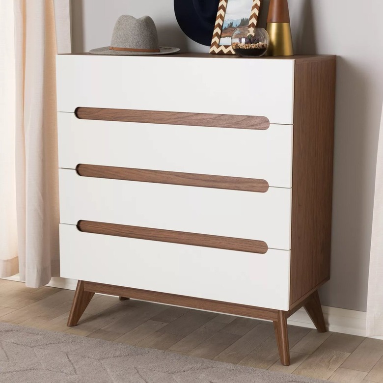 target midcentury modern bedroom Baxton Studio Calypso Midcentury Modern Wood 5-Drawer Chest