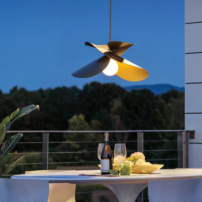 Abstract outdoor pendant light