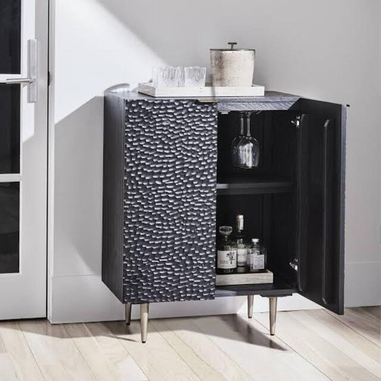 navy blue bar cabinet