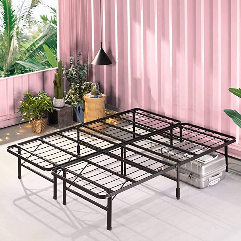 two metal platform bed frames