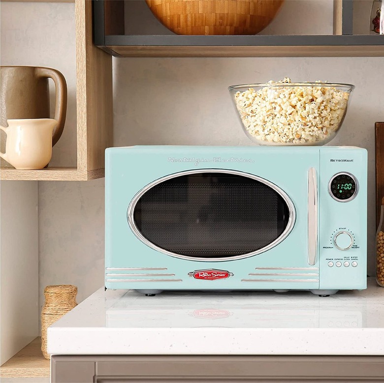 blue retro microwave