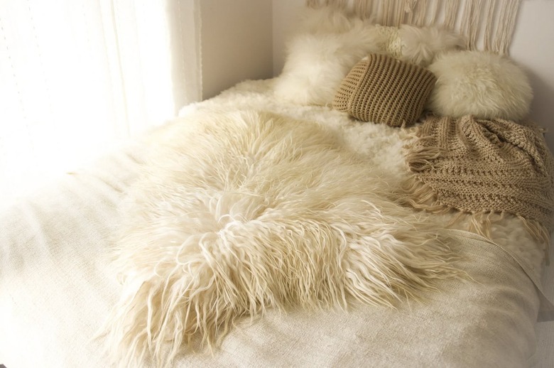 fluffy real ivory Icelandic sheepskin rug on Etsy