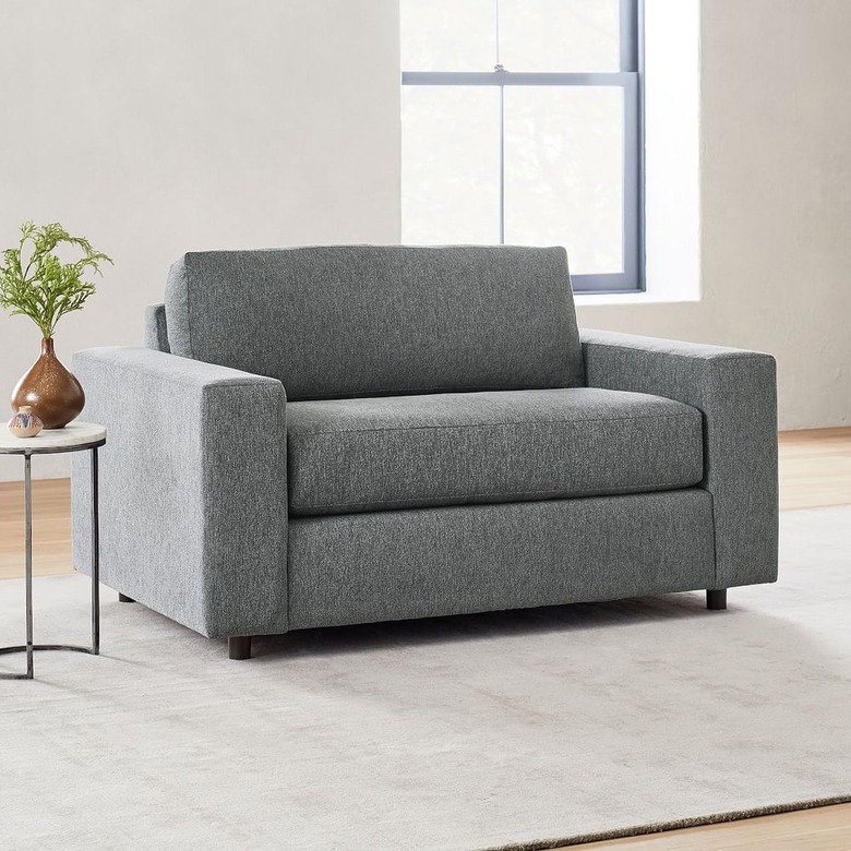 chair and a half gray sleeper sofa