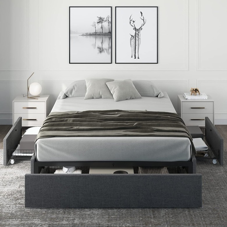 Hoomic Upholstered Platform Bed Frame With Storage Drawers