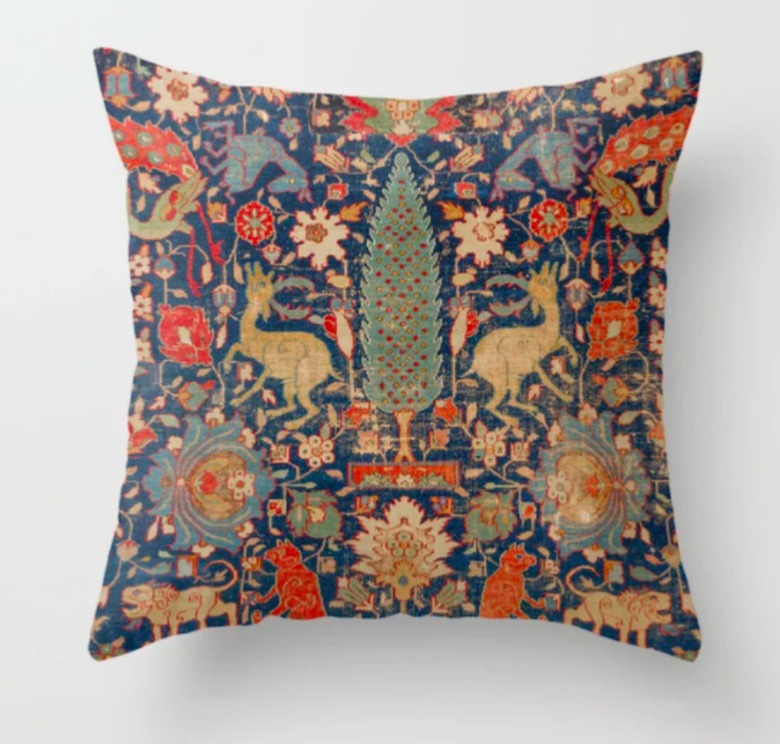 Society6 17th Century Persian Rug Print Throw Pillow