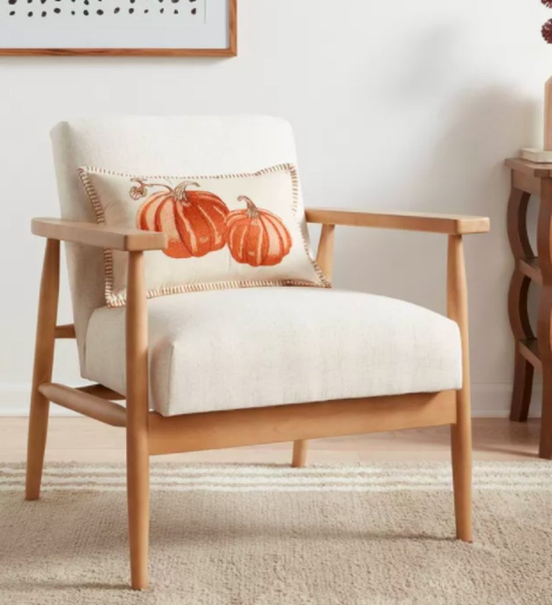 Threshold Embroidered Pumpkin Lumbar Throw Pillow