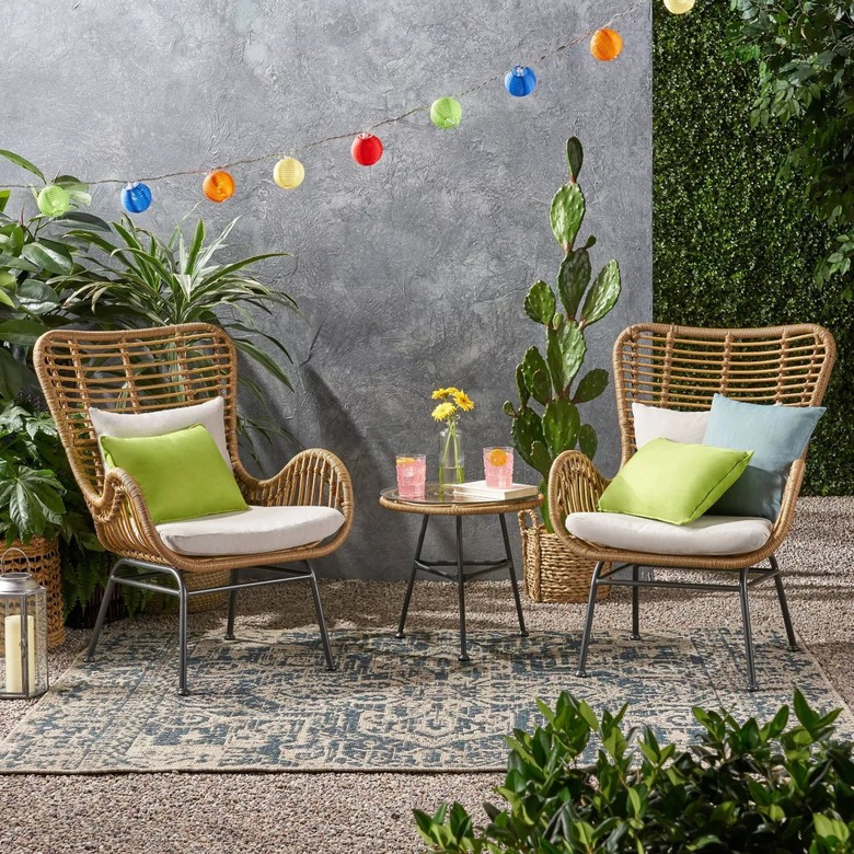 Christopher Knight Home 3-Piece Acuna Wicker Patio Chat Set
