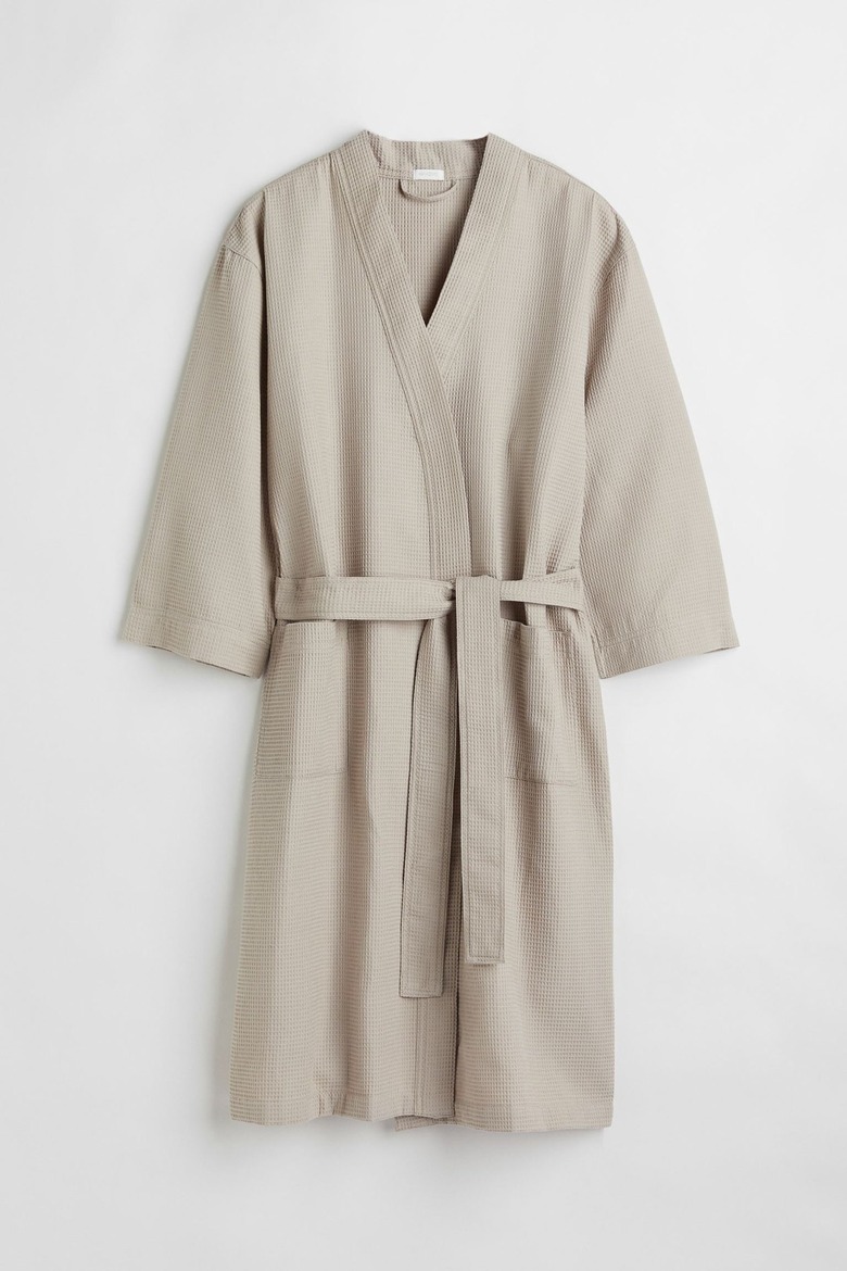 tan waffle robe