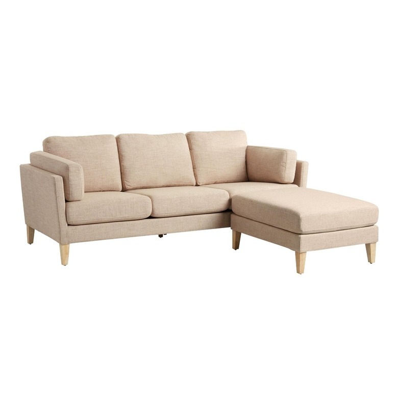 World Market oatmeal sofa with ottoman