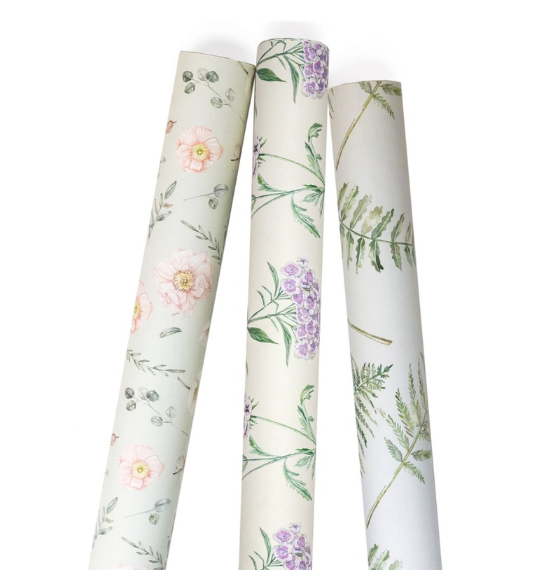 Floral wrapping paper rolls
