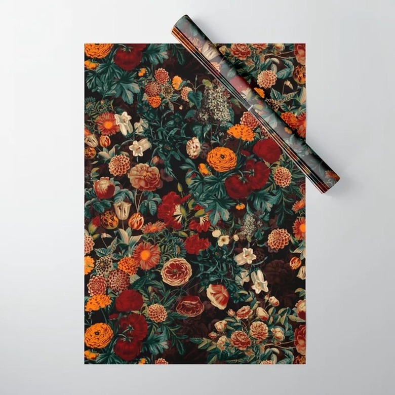 Floral wrapping paper roll